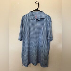 Rhoback Men's Striped Performance Golf Polo Shirt Navy Size XL